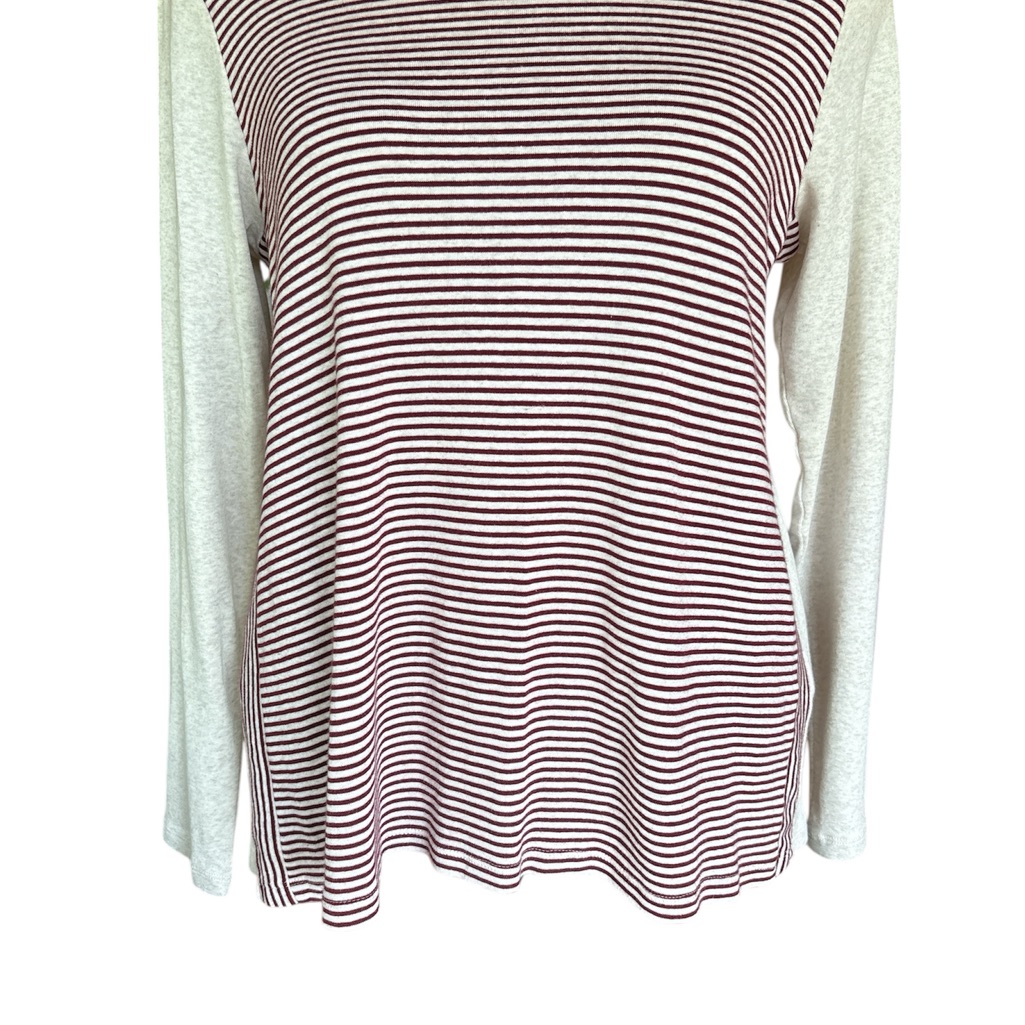 J. Jill Red Long Sleeve Boxy Blouse